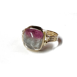 BAGUE TOURMALINE BICOLORE...